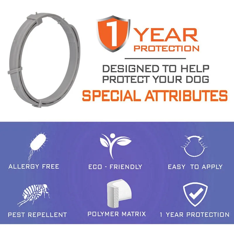 Ошейник для собак против блох от клещей, комаров на открытом воздухе Регулируемый ошейник для питомцев аксессуары для кошки, собаки 8 месяцев длительная защита