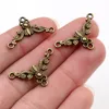 26x15mm 30pcs Antique Silver Plated Bronze Plated Flower Style Connector Handmade Charms Pendant:DIY for bracelet necklace- ► Photo 2/3