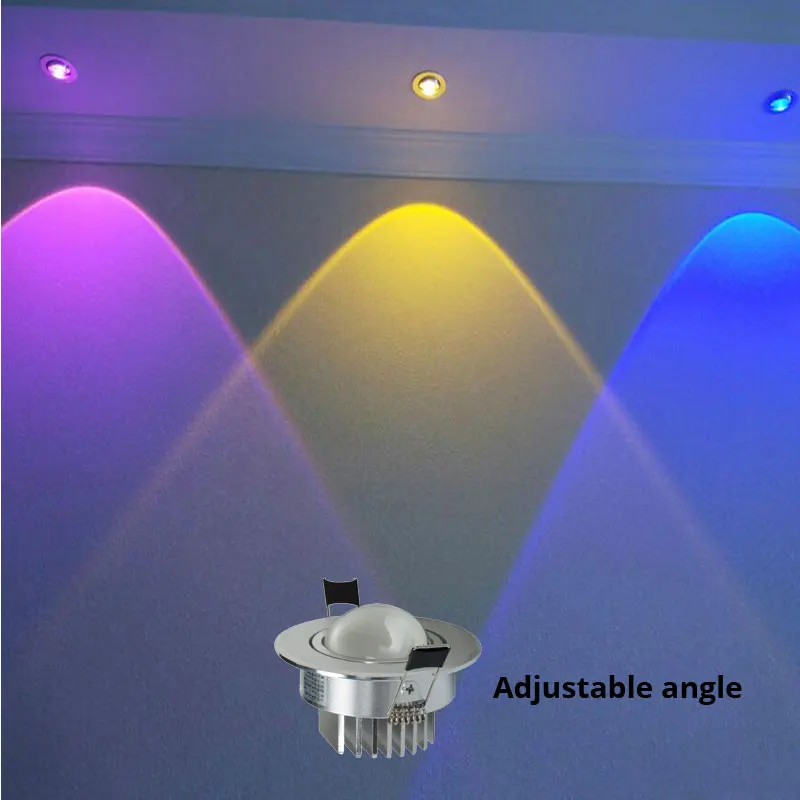 

LED downlight RGB Remote 3W crystal light colorful skylight Living room sofa TV background wall modeling rgb spot ceiling lamp