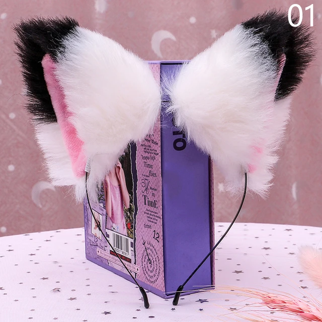 Cosplay Cute Cat Fox Fur Ear Hair Hoops Anime Lolita Hairband Fur Headbands Clip Women Girl Hair Accessories Ear Hair Band 23