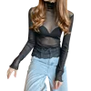 Size M-3XL Girls Mesh Blouses Shirts Tees Female Autumn Transparent Full Sleeve Turtleneck Thin Blouse Tops Undershirts Women 6