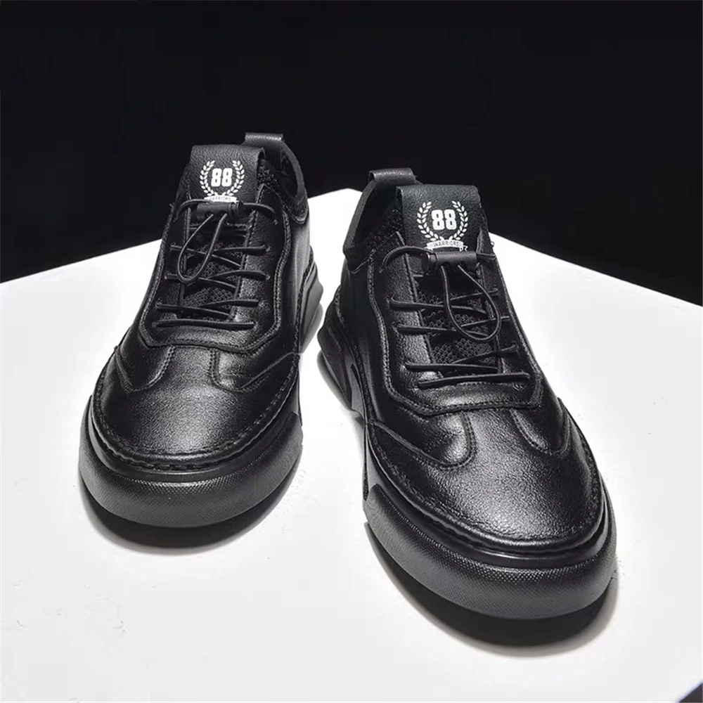 Lyeejion/мужские кроссовки; обувь из натуральной кожи; Новая модная повседневная обувь; обувь черного цвета на шнуровке; удобная классическая мужская обувь