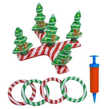 

Inflatable Christmas Tree Ring Game Christmas Party Props Throwing Ring Christmas Gift For Children Xmas Interactive Game Props