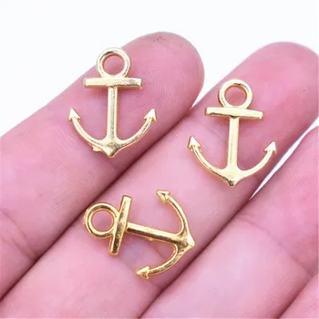 

30pcs/lot 18x15mm Antique Silver and Gold Colors Plated Anchor Charm Pendant DIY Handmade Jewelry Accessories