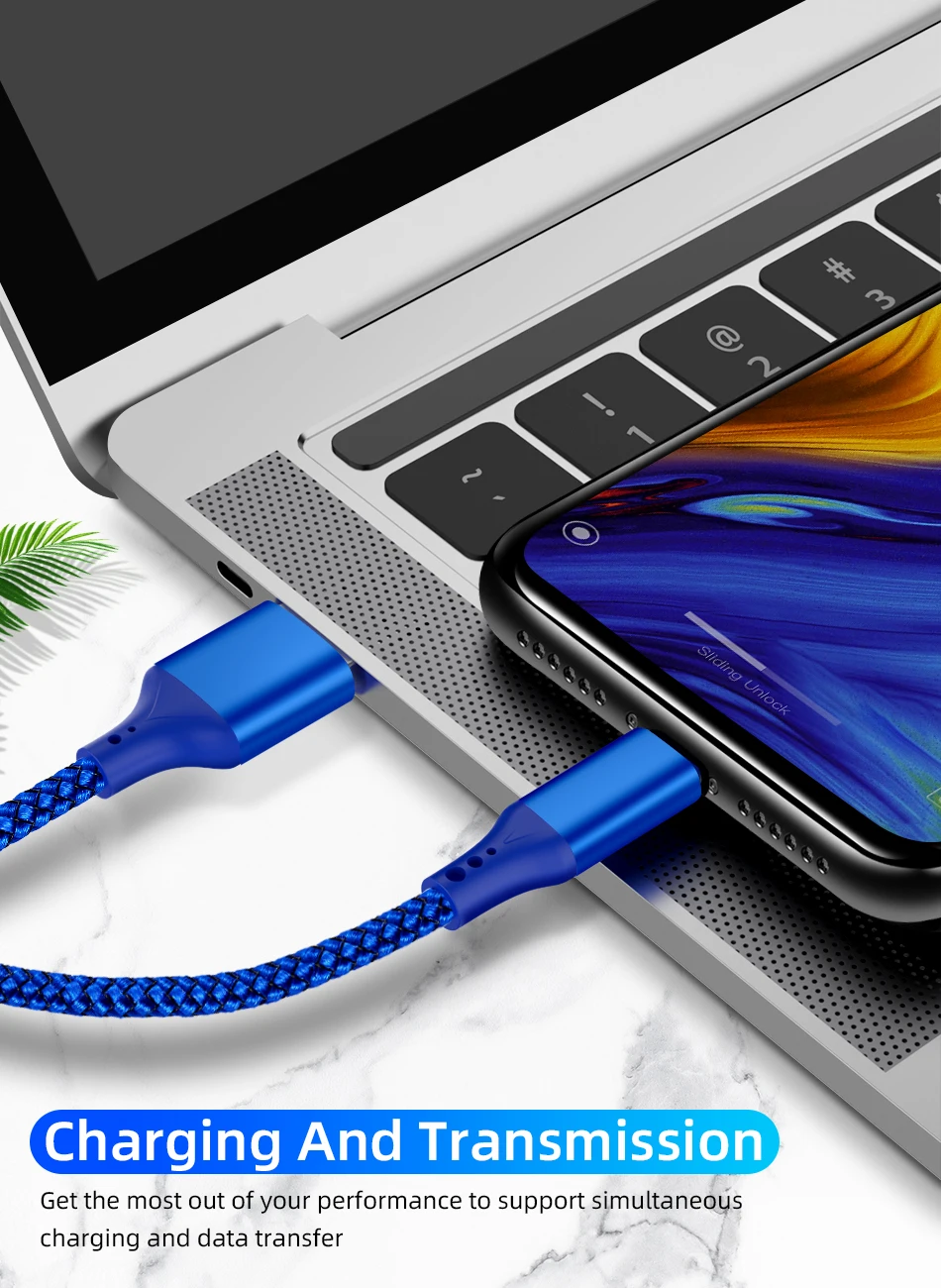 3A USB C кабель для samsung S8 S9 A50 type C провод для быстрой зарядки Micro usb кабель для huawei P30 Xiaomi нейлоновый зарядный кабель