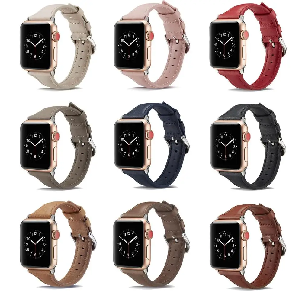 Новейшая модель; кожаный ремешок для наручных часов Apple Watch, версии 5/4/3/2/1 для наручных часов IWatch, ремешок 42 мм, 38 мм, 40 мм 44 Спортивный Браслет замена