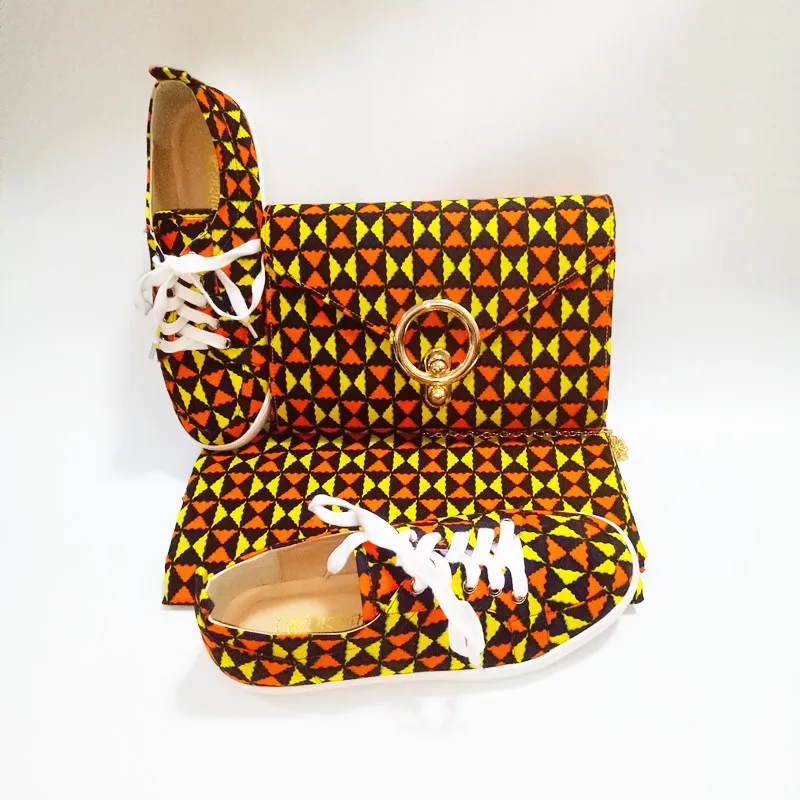 Африканский голландский парафин Анкара fabirc хлопок 6 ярдов материал с женская сумка и кроссовки 36-43 популярные комплекты 911-4 - Цвет: as picture 4