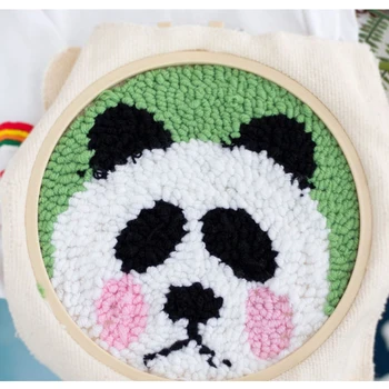 

DIY Panda Pattern with Embroidery Tool Needlework Set with Embroidery Needle Beginner Wall Artist Home Decoration