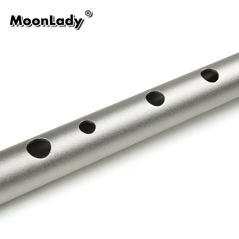 Metal Flute 6 Holes D Key Flute Irish Whistle Musical Instrument Penny Whistle Aluminum Alloy with all Accessories