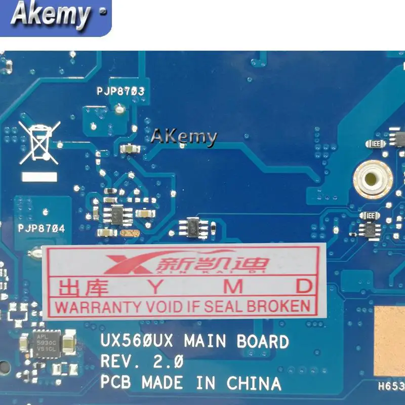 Akem UX560UX mainboard For Asus UX560U UX560UQK UX560UQ UX560UX Q524U Q524UQ Q524UX laptop motherboard I7-6500CPU 8G RAM GT940M