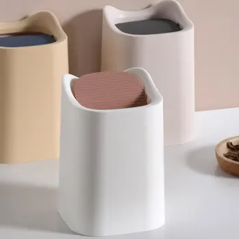 

Cute Mini Trash Can Garbage Can Storage Basket Storage Rack Garbage Mini flip trash can Trash Pack Collector