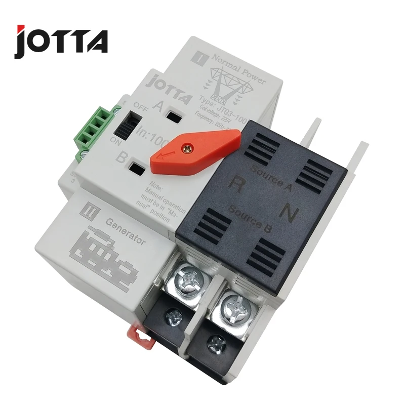 Najtaniej Jotta mały rozmiar W2R 2P 3 P 4 P 100A220V Mini ATS automatyczny przełącznik transferu elektryczny przełącznik przetworników, przełączniki podwójny wyłącznik zasilania