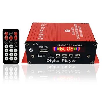 

Bluetooth Stereo With Remote Control Car 12V Home Audio Aluminum Smart Low Noise Mini Power Amplifier LCD Digital FM Radio