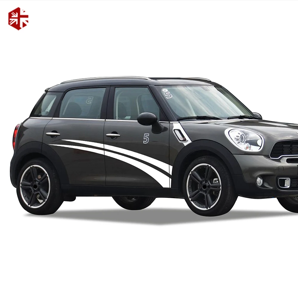 2X Creative Vinyl Car Styling Door Side Stripes Sticker Graphics Body Decal For MINI Cooper S Countryman R60 One JCW Accessories