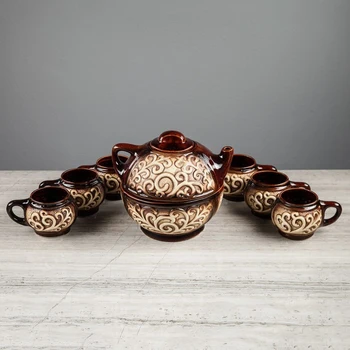 

Tea set "East", 8 items: teapot 1 l, sugar bowl 1 l, cups 0.3 l