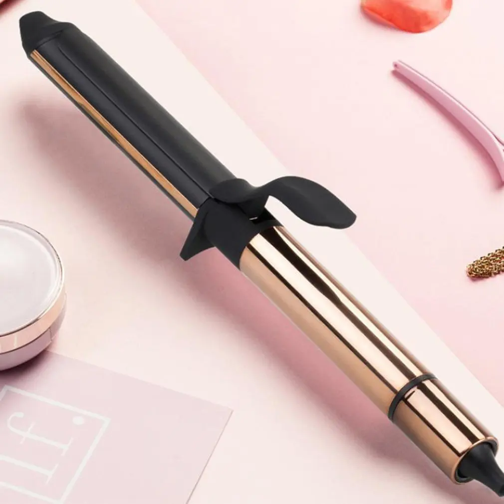 Portable High-End Electroplating Rose Gold Lcd Hair Curler Egg Roll Big Wave Curler Pear Flower Perm Curler