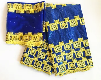 

bazin brode brocade 2018 high quality lace royal blue french net tulle lace tissu african bazin riche brocade 5+2yard/lot