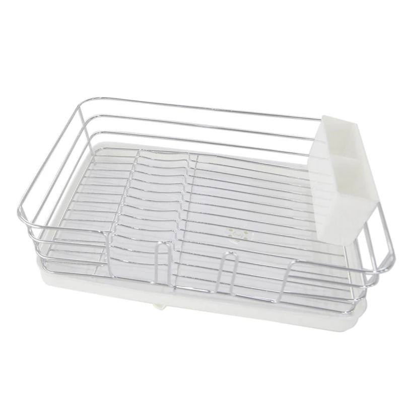 

Kitchen Storage Basket Dish Drainer Drying Rack Kitchen Sink Holder Tray for Plates Bowls Cup Tableware Shelf Basket White
