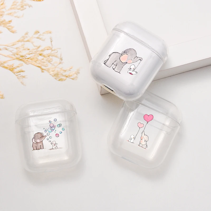 Чехол Airpods 1/2 с милым мультяшным рисунком Мягкий защитный чехол для наушников Apple