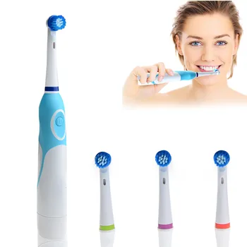

Rotating Electric Toothbrush Clean Teeth Dual Clean Brush Heads Battery Operated Oral Hygiene No Rechargeable Toothbrush