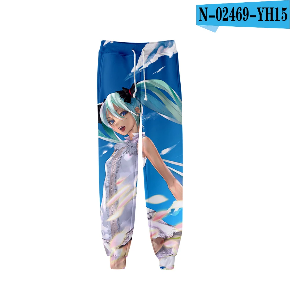 Hatsune Miku теплые поп 3D модные высококачественные повседневные штаны для стройных - Цвет: Темно-серый