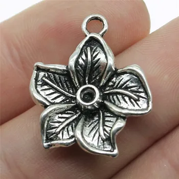 

WYSIWYG 10pcs 25x22mm Flower Charms Antique Silver Color Charms Flower Flower Charms For Jewelry Making For Jewelry Making