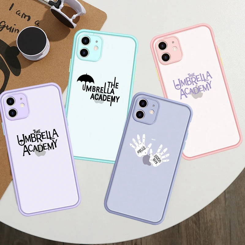 Противоударный матовый чехол GYKZ с мультяшным зонтиком для iPhone 13 12 11 Pro XS MAX X SE XR 7 6