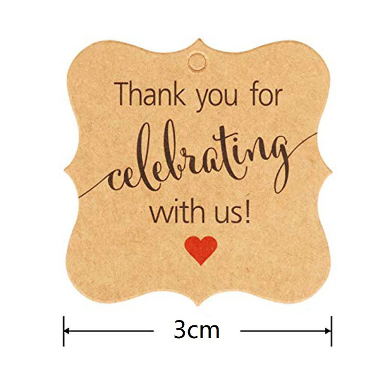 200 шт деревенский картон спасибо карты Подарочные бирки Свадебная вечеринка