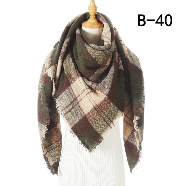 Designer 2021 knitted spring winter women scarf plaid warm cashmere scarves shawls luxury brand neck bandana pashmina lady wrap b40