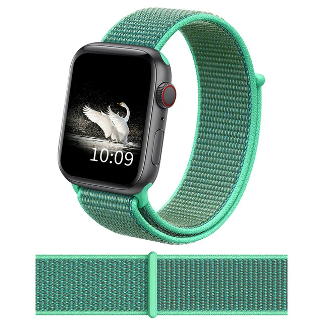 Нейлоновый ремешок для часов для Apple Watch Series 5 4 3 2 1 мягкий дышащий сменный браслет на запястье для iWatch 38 мм 40 мм 42 мм 44 мм - Цвет: Color 4
