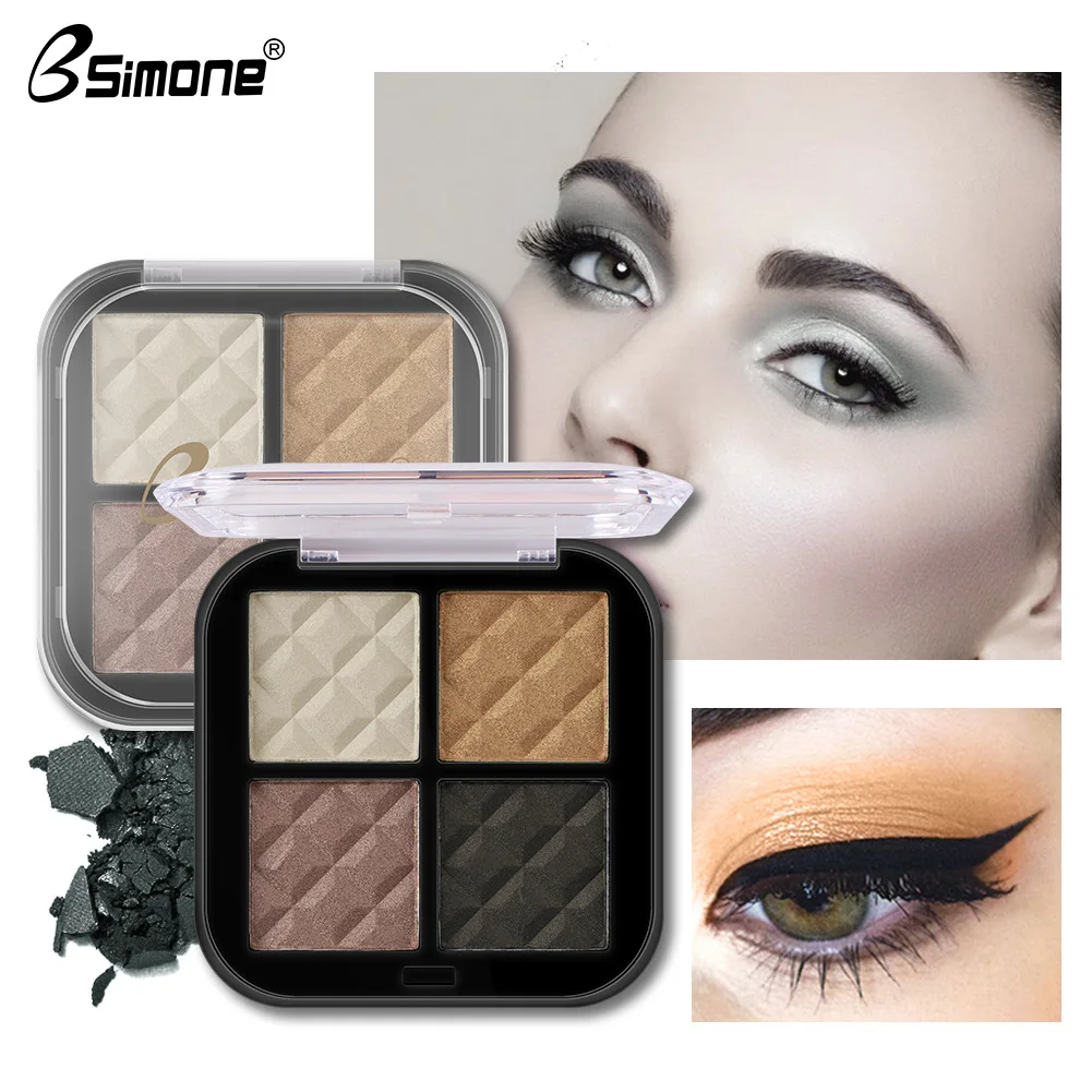 

4 Color Shimmer Matte Eye Shadow Palette Smoky Eyes Makeup High Pigment Waterproof Long-Lasting Eye Shadow Maquillajes TSLM2