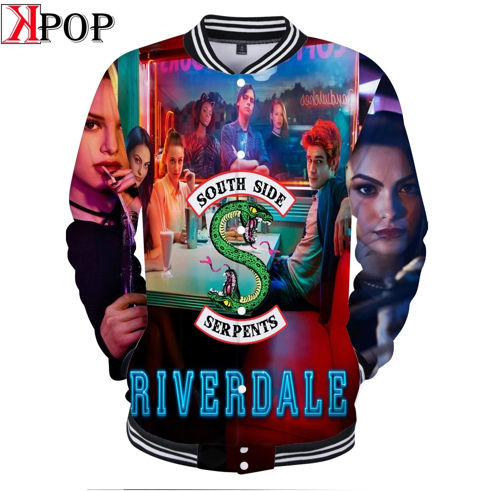 Модная бейсбольная куртка Riverdale 3D Повседневная Популярная Удобная хипстерская