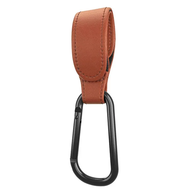 1/2 Pcs pu Leather Baby Bag Stroller Hook Rotate 360 Degree Rotatable Multi-function Stroller 2 in 1 Metal Hook Stand Accessorie brown-1pcs