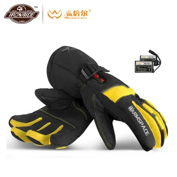 

WARMSPACE Motorcycle Gloves Waterproof Heated Gloves Battery Powered Riding Moto Gloves Touch Screen Gant Moto for Winter