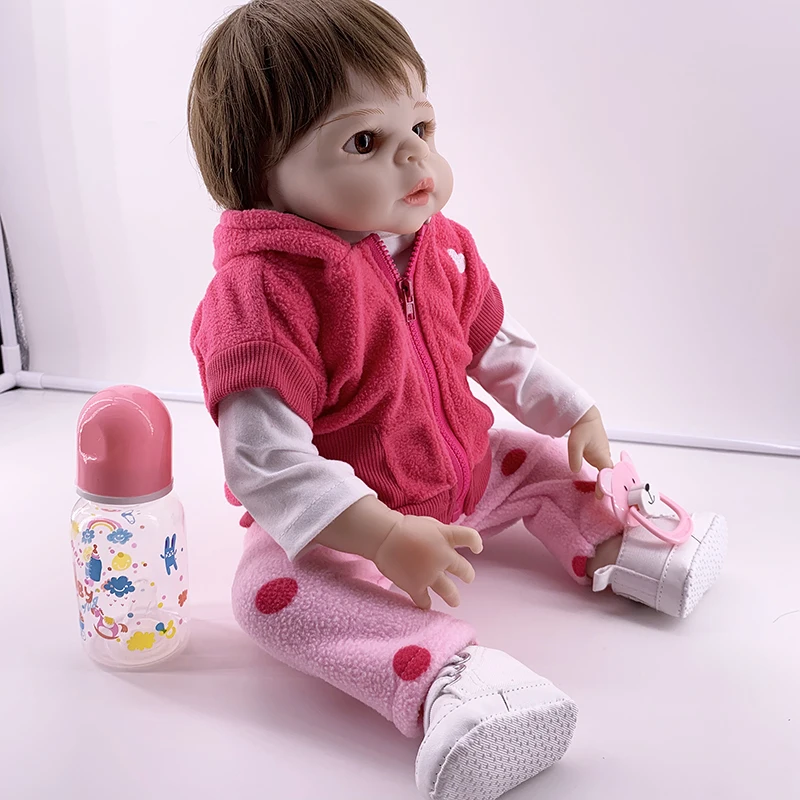Дизайн Bebe Reborn doll19 дюймов Boneca полностью силиконовая детская виниловая кукла игрушка Реалистичная Девочка Дети День рождения ChirstmasGift