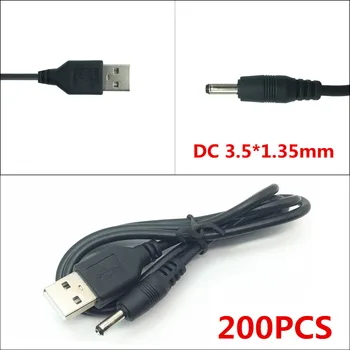 

200pcs/lot USB to 3.5*1.35mm DC Power Cable 5V Adapter Jack Power Charger Cable Connector Tablet Speaker By DHL