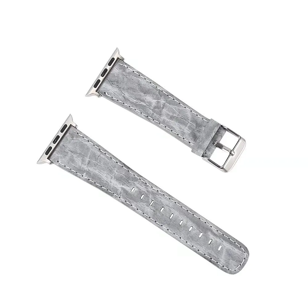 Gray CACKOIE для Apple Watch, ремешок серии 4, 3, 2, 1, модный кожаный мужской/женский ремешок, аксессуары для умных часов - Band Color: Gray