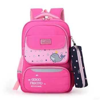 

New Suitable for grades 3-6 Children Orthopedic School Backpack School bags For boys Waterproof Backpacks Kids satchel Schoolbag