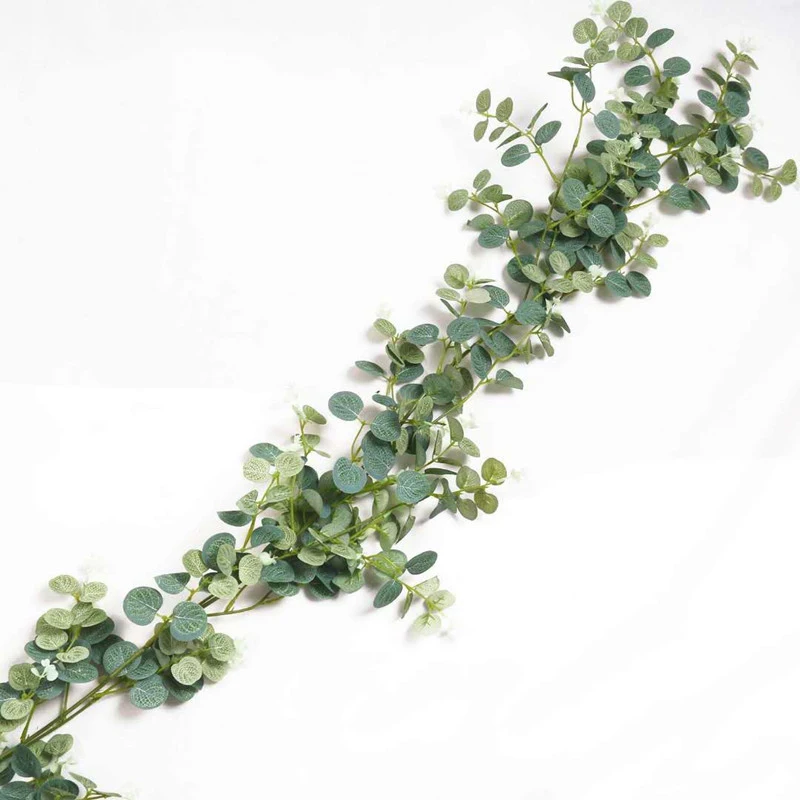 JAROWN Artificial Eucalyptus Flower Vine Rose Peony Wisteria Greenery Rattan Fake Flowers DIY Wreath Wedding Table Decoration Home Garden Flower Wall Decor Plants (24)
