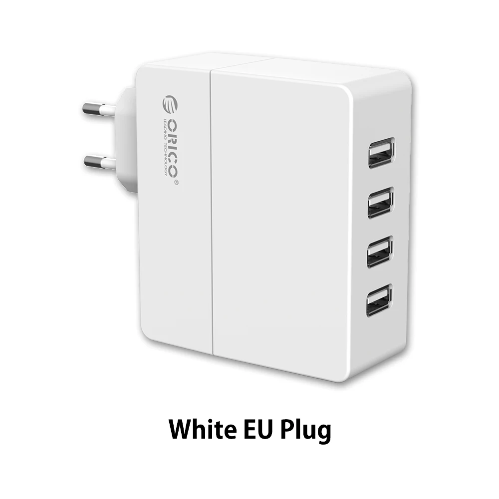 White EU Adapter Настольное USB зарядное устройство, ORICO 4 порта 6,8 AUSB настенное зарядное устройство 34 Вт для iPhone 7 Мобильный телефон умное зарядное устройство - Тип штекера: White EU Adapter