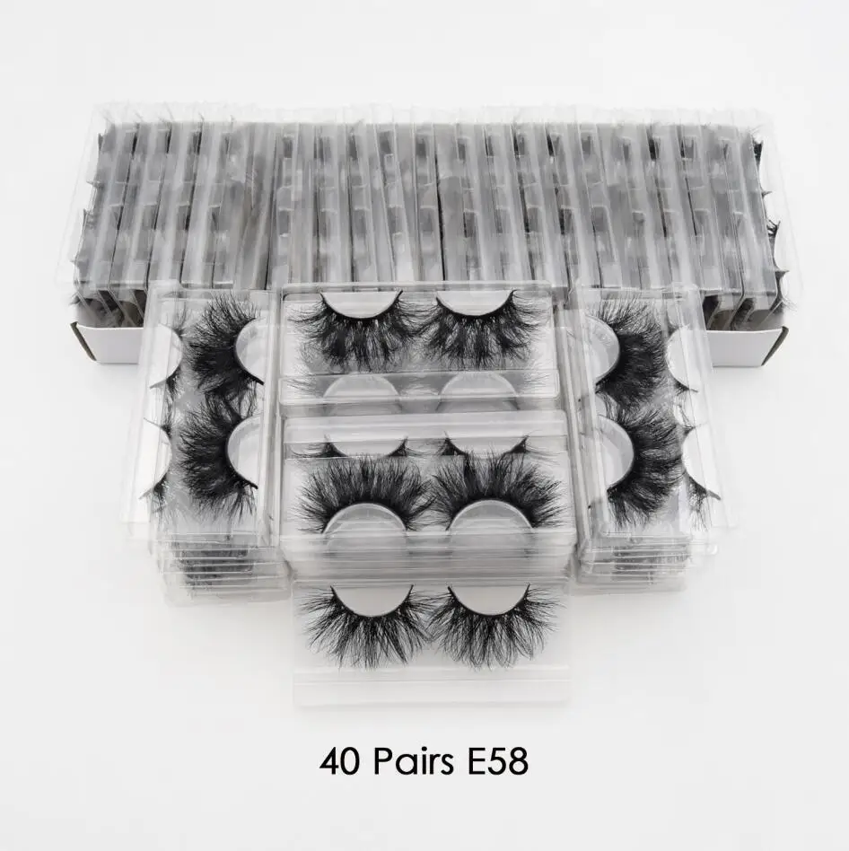 40 pairs E58 40 пар/лот visofree 25 мм ресницы Макияж 3d норковые ресницы безжалостные ручной драматические ресницы пушистые норковые ресницы E58 - Цвет: 40 pairs E58