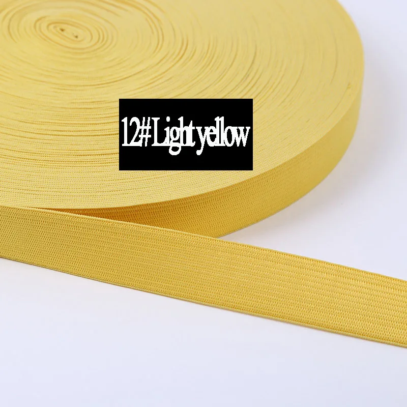 12 Light yellow 40 метров самодельные Украшения пошив толстый цвет полная эластичная лента 2 см широкие эластичные резинки одежда с широким поясом цветная эластичная лента - Цвет: 12 Light yellow