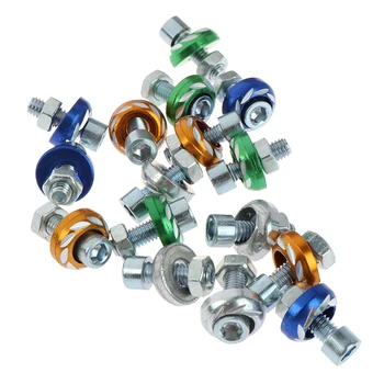 

4pcs Universal White Green Blue Orange Thread License Plate Frame Bolts Screws For Car Truck red License plate screws
