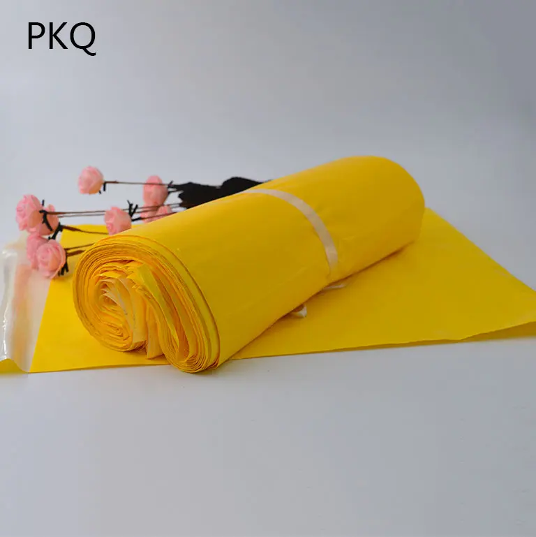 

100pcs Free Shipping Courier Bags Light Yellow Self-seal Adhesive Postal Shipping Mail Pouch Adhesive Plastic Poly Bag