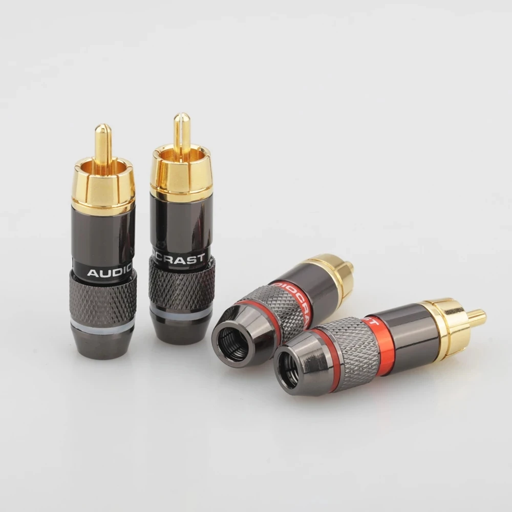 

Hifi 8 шт. RCA разъем позолоченный 6 мм штекер двойной самоблокирующиеся разъемы для проводов Lotus аудио адаптер