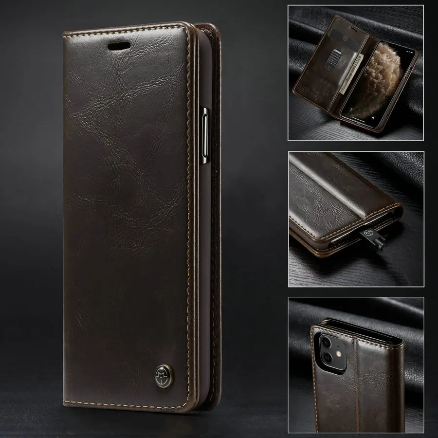 

CaseMe Luxury Leather Case For iPhone 11 Case Magnetic Card Wallet Cover For iPhone 11 Pro/For iPhone 11 Pro Max Flip Phone Case
