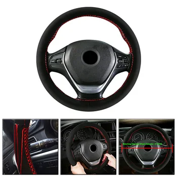 

DIY Steering Wheel Cover 38CM Dirty-resistant Interior Breathable Accessory