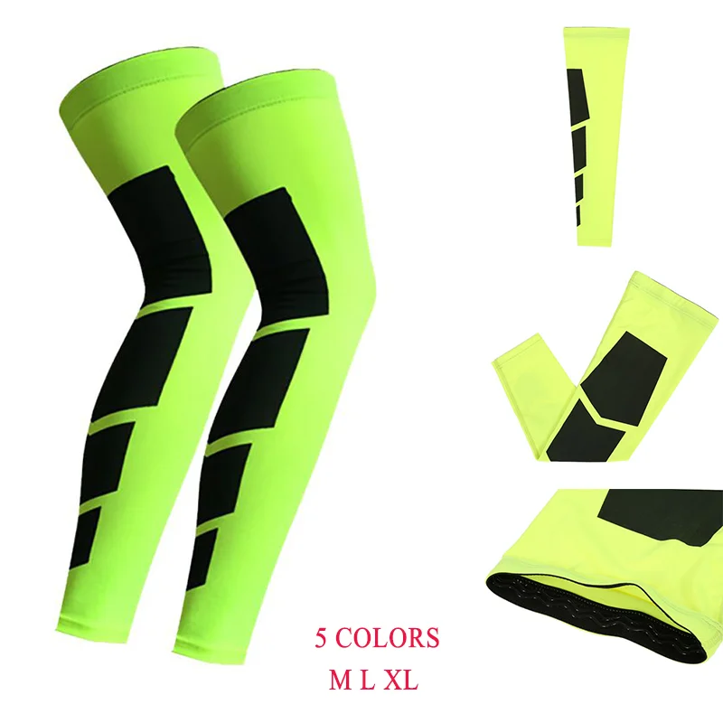 

1PCS Sports Nylon Antiskid Long Knee Legwarmers Support Compression Brace Pad Protector Basketball Football Leg Sleeve