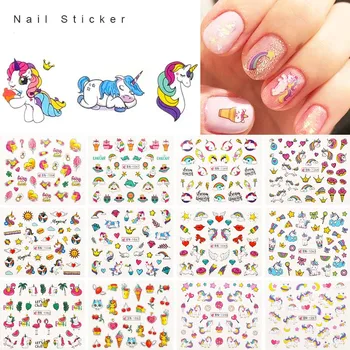 

12pcs Water Nail Stickers Unicorn Love Heart Cute Cartoon Design Decal Sliders Wraps Manicure Nail Art Decoration Tips ZJT4090