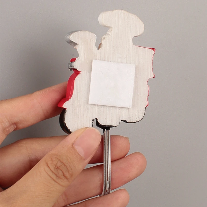 Multi Purpose Hooks Creative Resin 3D Cartoon Chef Key Tools Hooks Waterproof Bathroom Kitchen Hook Hole-free Seamless Wall Decorative